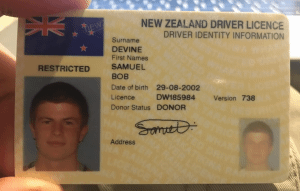 NEW ZEALAND FAKE DRIVER LICENCE